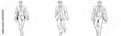 hand drawn illustration of  business man 