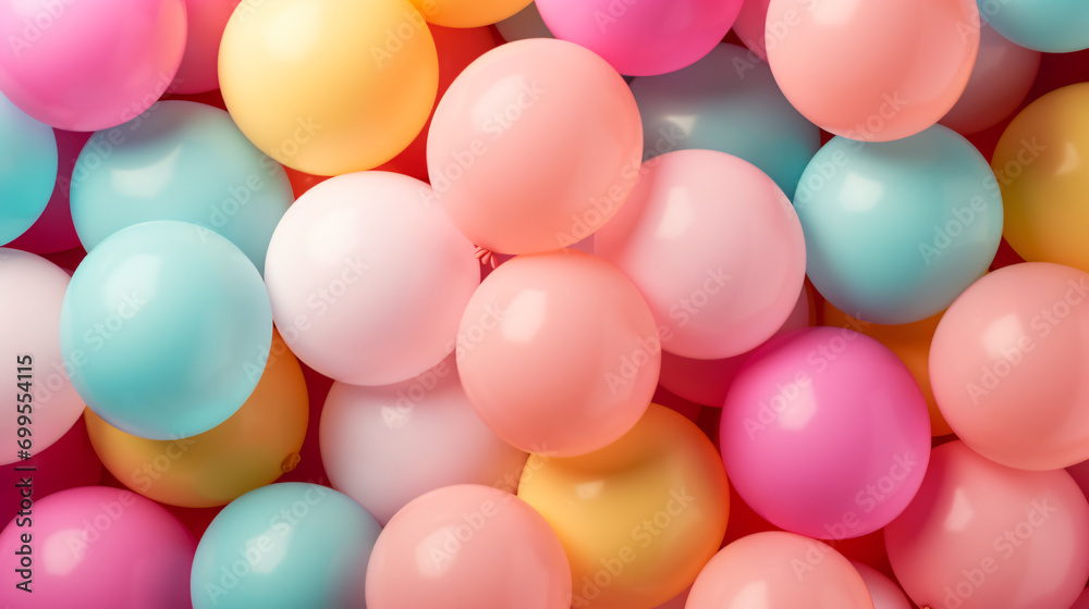 Texture background of multicolored rubber balloons