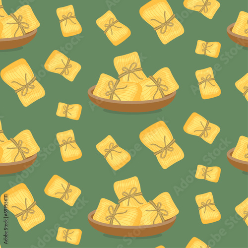 Tamales pattern is a traditional Latin American dish. Vector illustration.