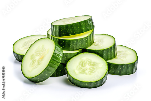 Cucumber Rounds on White