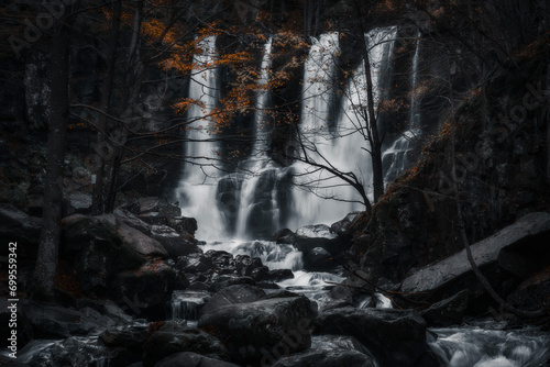 waterfall in autumn photo