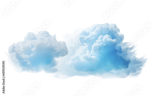 Whispering Sky: A Poetic Glimpse of Single Blue Clouds Isolated on Transparent Background PNG. photo