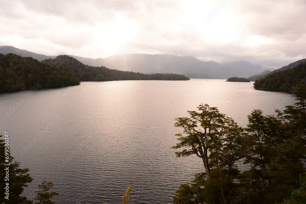 Fototapeta premium a lake of the caino of the 7 lakes of Argentine Patagonia
