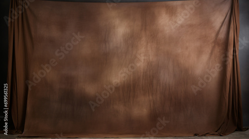 Dark brown painted canvas or muslin cloth backdrop