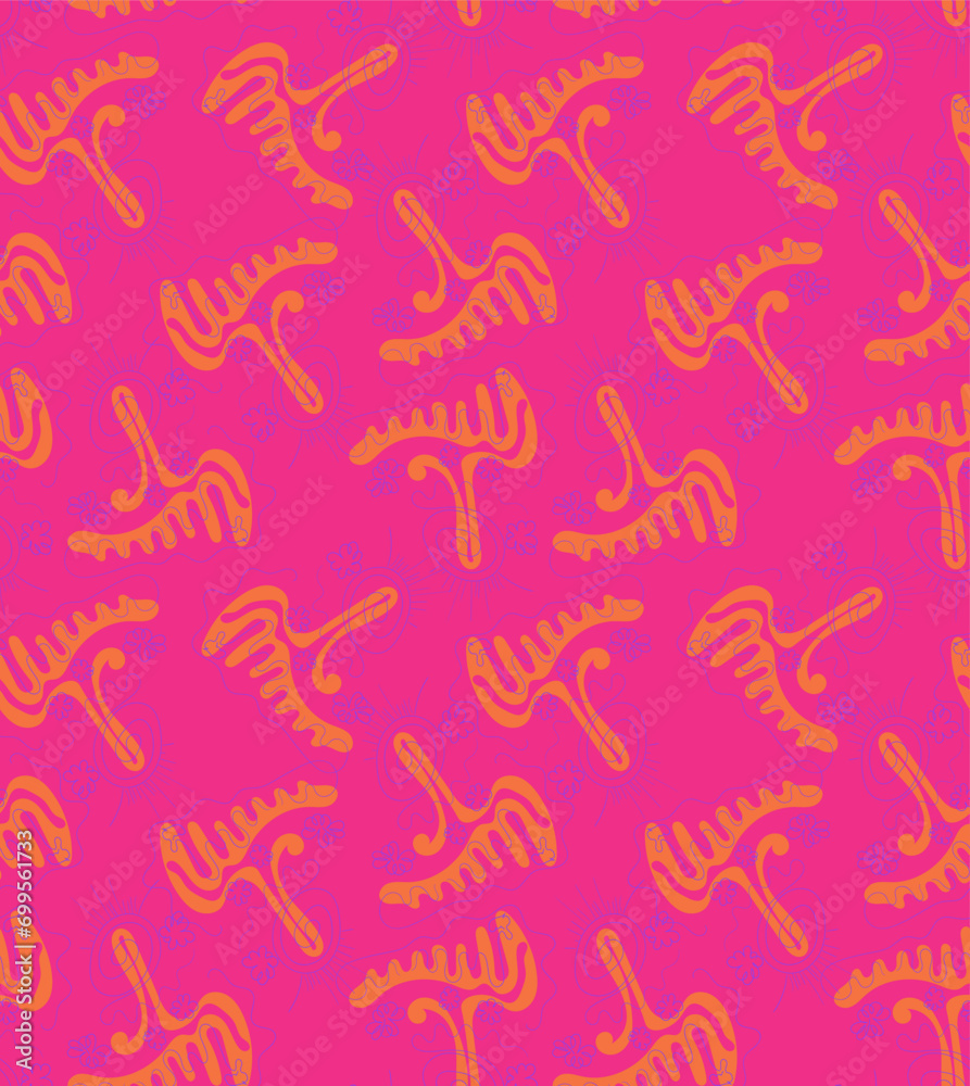 Abstract psychedelic unusual seamless pattern with wave shapes and lines Abstract psychedelic unusual seamless pattern with wave shapes and lines