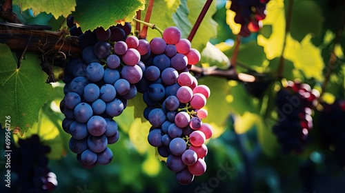 Vineyard Grapes Cluster. Generative AI