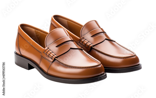 Modern Gentility: Luxurious Leather Oxford-Style Comfort for the Stylish Man Isolated on Transparent Background PNG.