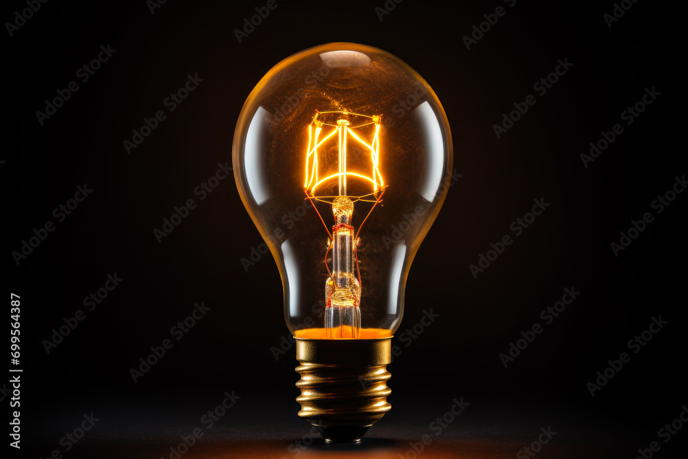 Illuminated Incandescent Bulb in Darkness. Illuminated Incandescent Bulb in Darkness.