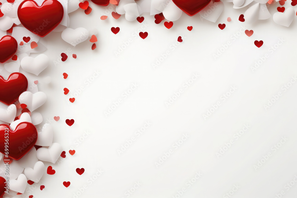 Beautiful background with hearts for Valentine's Day with empty space for text. Festive banner. Mockup Beautiful background with hearts for Valentine's Day with empty space for text. Festive banner. Mockup