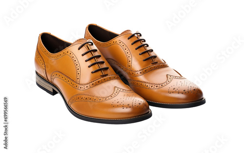 Refined Footwear: Luxurious Leather Oxford-Style Comfort for the Modern Gentleman Isolated on Transparent Background PNG.