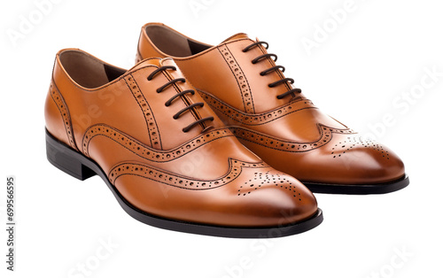 Gentleman's Choice: Luxurious Leather Oxford Comfort with Modern Flair Isolated on Transparent Background PNG.