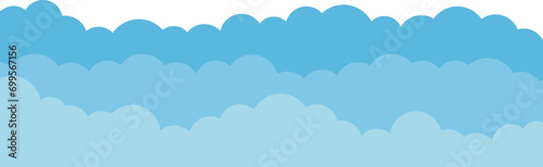 Simple blue clouds on a transparent background. Vector illustration, EPS 10.