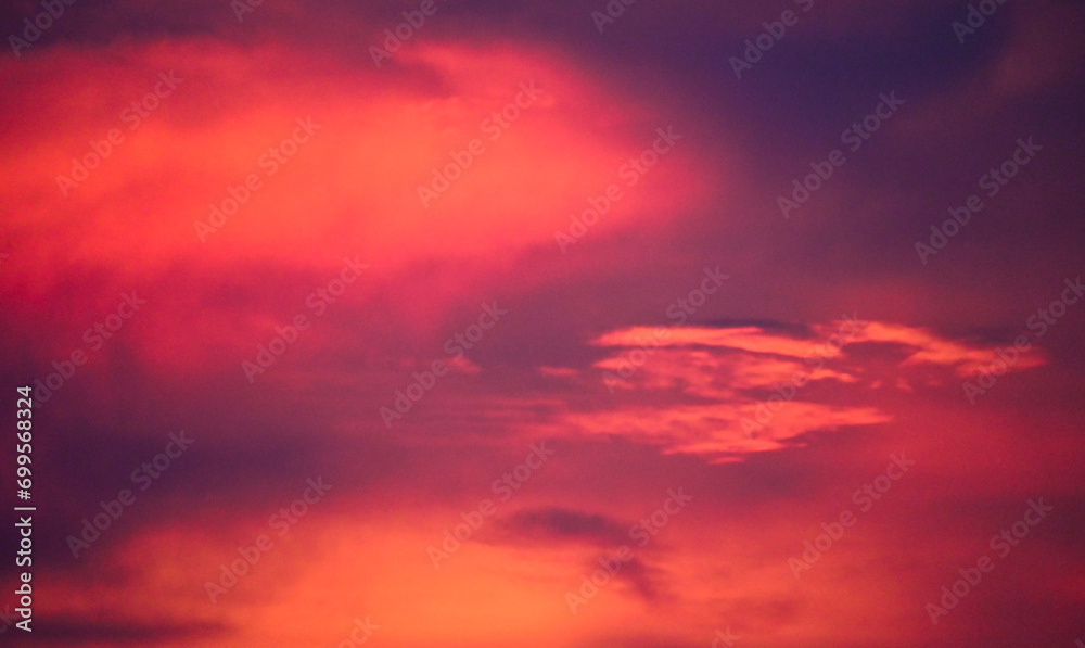 Beautiful red cloud in the sky