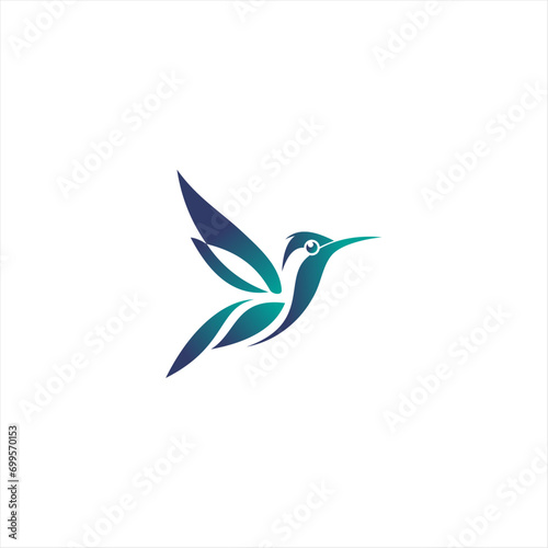 Beautiful Creative Bird Colibri Logo Design Vector
