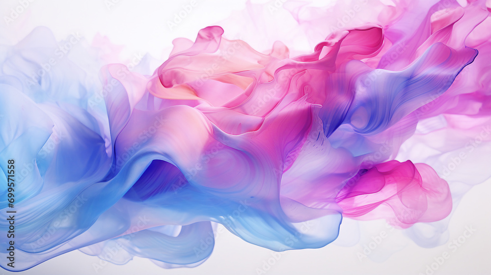 Captivating Fluidity: Beautiful Abstraction of Liquid Paints in Slow Blending Creates Mesmerizing Patterns and Vibrant Artistic Expression