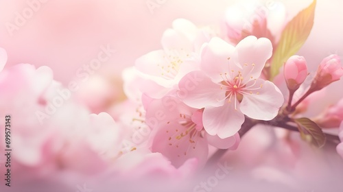 Spring background with blooming flowers.