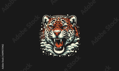 head leopard angry vector artwork design