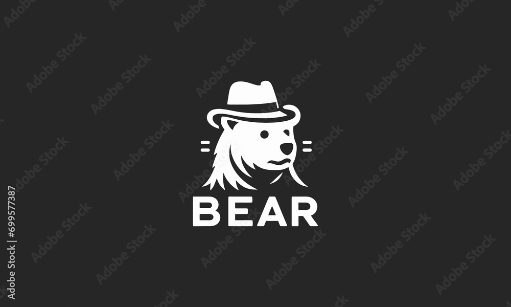 head bear wearing hat vector mascot design