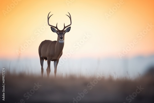 silhouette of a gazelle at sunset photo