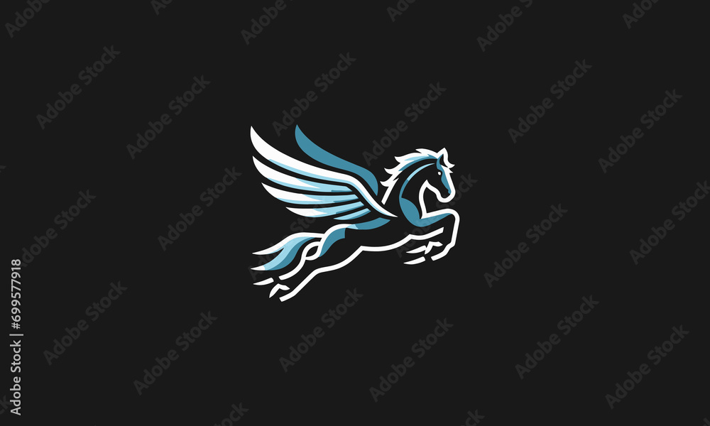 Obraz premium flying zebra vector illustration logo design