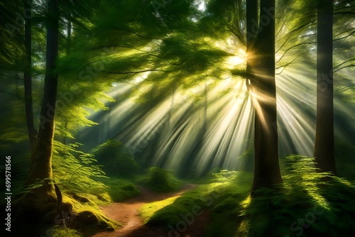 sun rays in the forest © Jawad