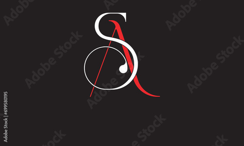 AS, SA , A ,S, Abstract Letters Logo Monogram 