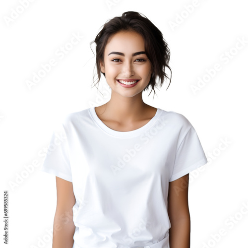 Mockup white t-shirt, transparent © Sasit