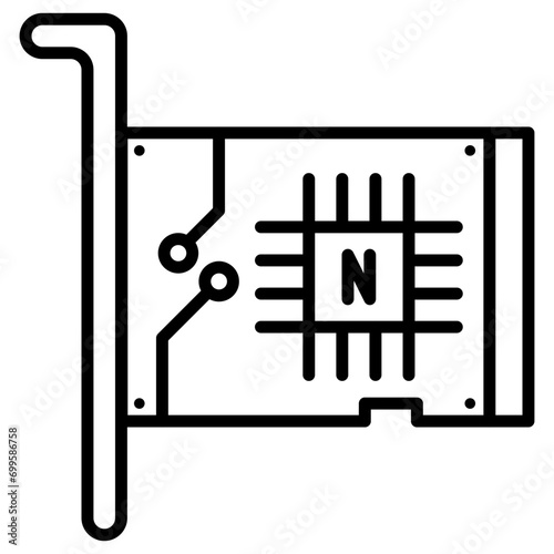 Network Interface Card Icon of Computer and Hardware iconset.