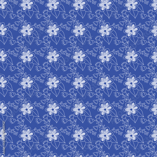  vector flower seamless pattern background. 