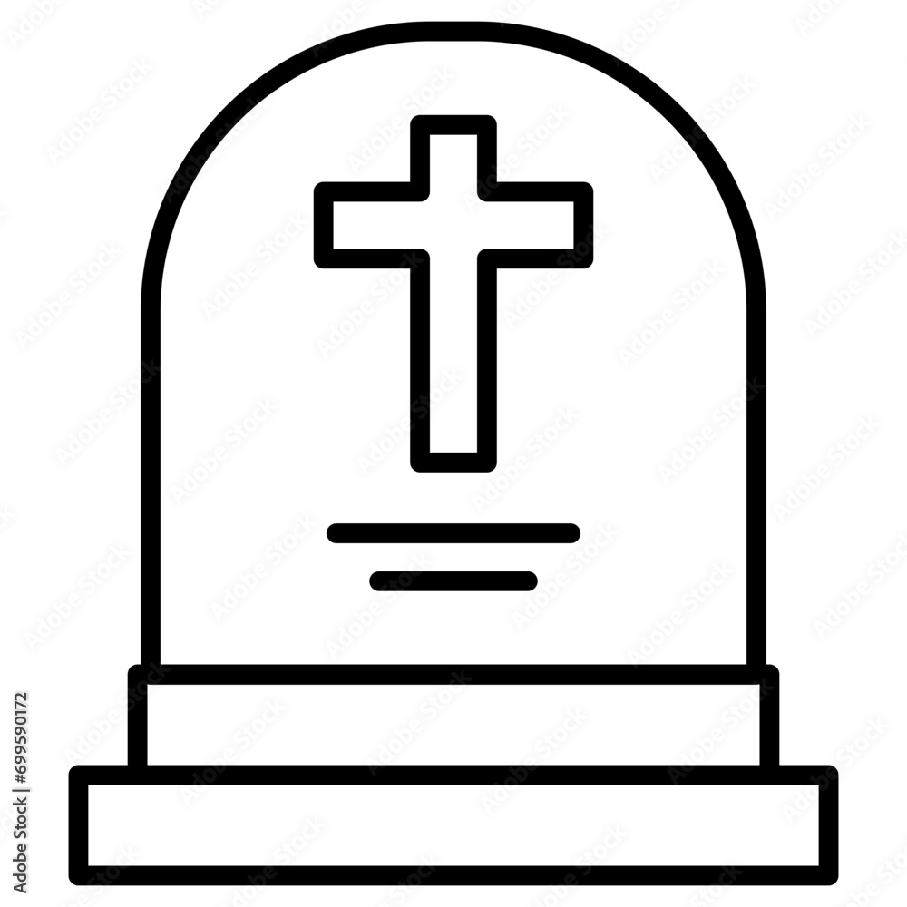 Obraz premium Gravestone Icon of Funeral iconset.
