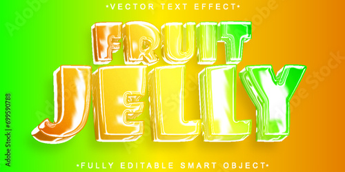 Colorful Cartoon Shiny Fruit Juice Vector Fully Editable Smart Object Text Effect