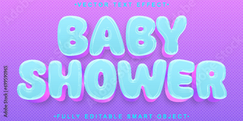 Cute Baby Shower Vector Fully Editable Smart Object Text Effect