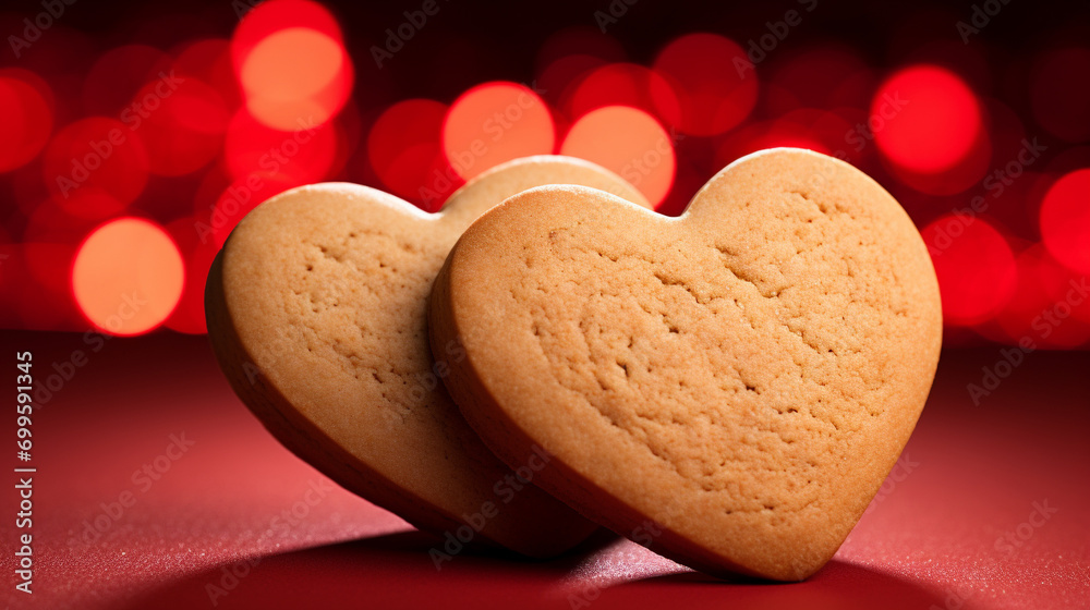 Obraz premium heart shaped cookies HD 8K wallpaper Stock Photographic Image 