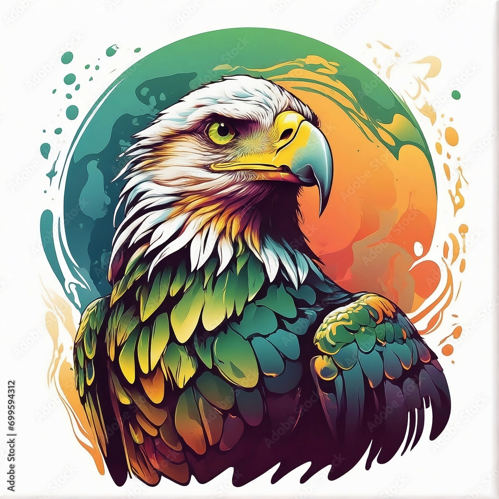 Fototapeta premium Green and Blue Eagle