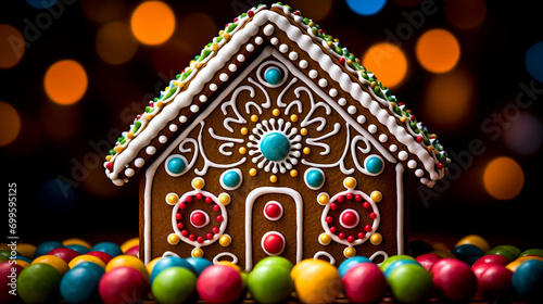 christmas gingerbread house HD 8K wallpaper Stock Photographic Image 