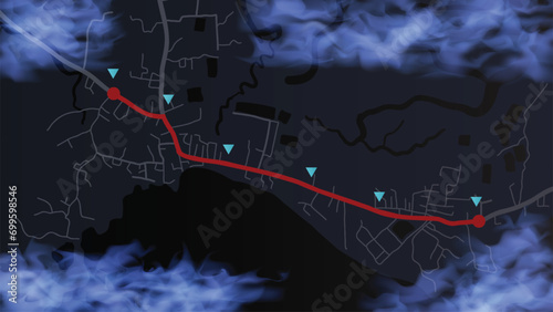 abstract background of route racetrack navigation location map with checkpoint