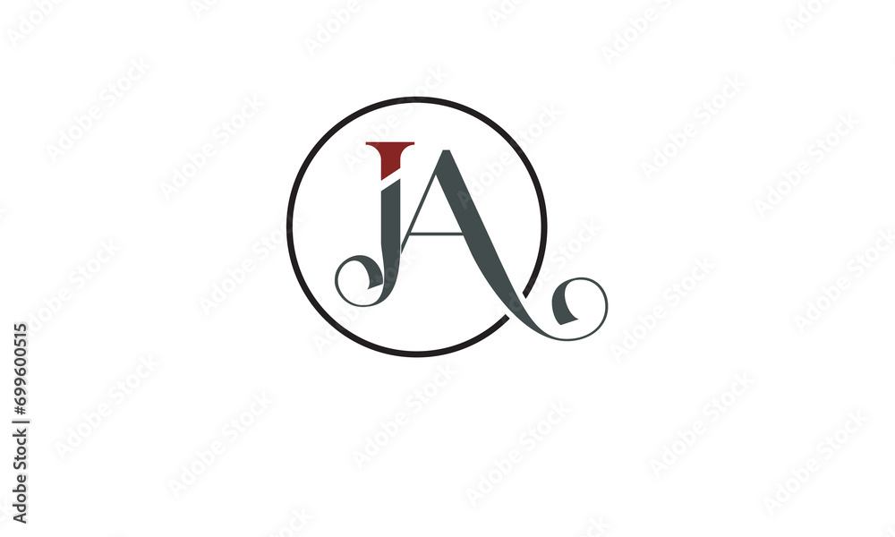 AJ, JA , A , J , Abstract Letters Logo Monogram AJ, JA , A , J , Abstract Letters Logo Monogram
