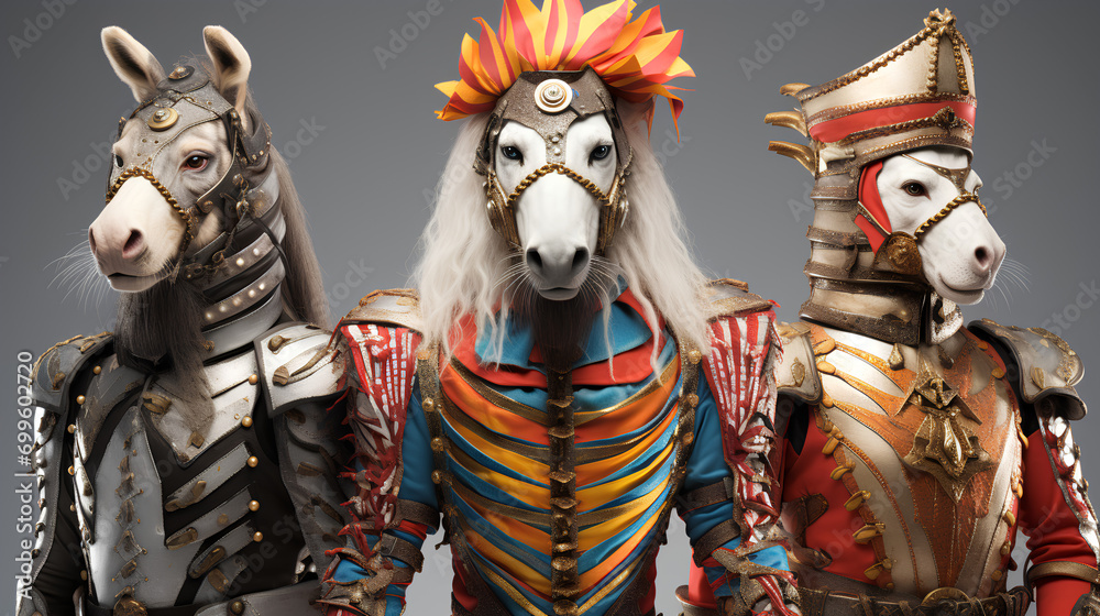Carnival Animals: Imaginary animals in carnival costumes Carnival Animals: Imaginary animals in carnival costumes