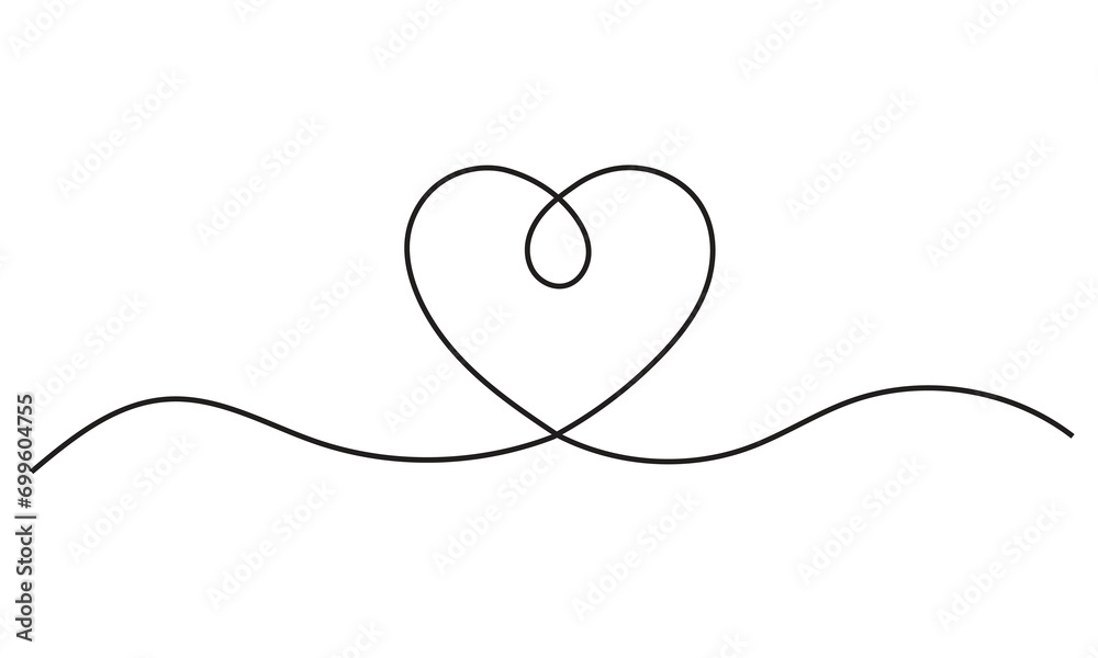 Heart drawing. single continuous line drawing of a heart-free hand made.Valentine's Day concept. illustration for postcards, business cards, invitations, wedding cards, valentine.