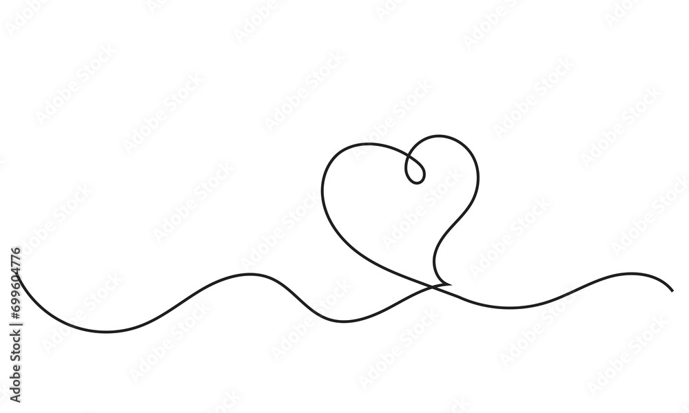 Heart drawing. single continuous line drawing of a heart-free hand made.Valentine's Day concept. illustration for postcards, business cards, invitations, wedding cards, valentine. 