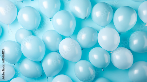 Celebrate with Joy  Vibrant Light Blue Balloons Background for Happy Parties  Birthdays  and Festive Events