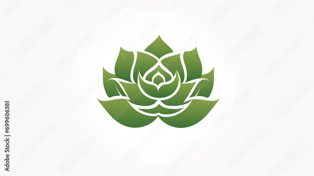 Obraz premium outline logo of green plant on white background