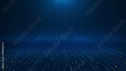 Wallpaper Mural Deep cyber stage waves lights, futuristic digital Art background c waving lines particles big data streams, Animation. product presentation cyberspace stream. party Oscar award ceremony event, 4K 3D Torontodigital.ca