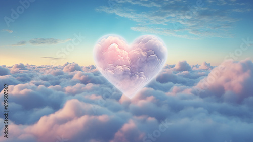 heart-shaped cloud in the sky. - love concept .