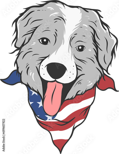 illustration of a dog america (ID: 699607922)