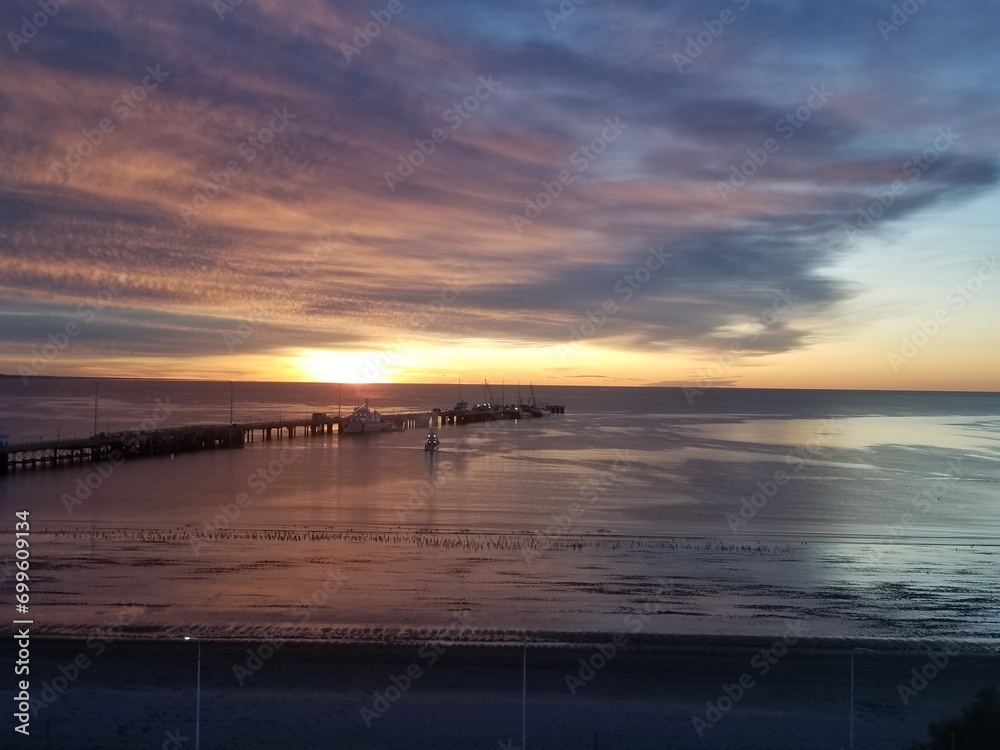 Fototapeta premium sunset at the beach in Puerto Madryn, Argentina