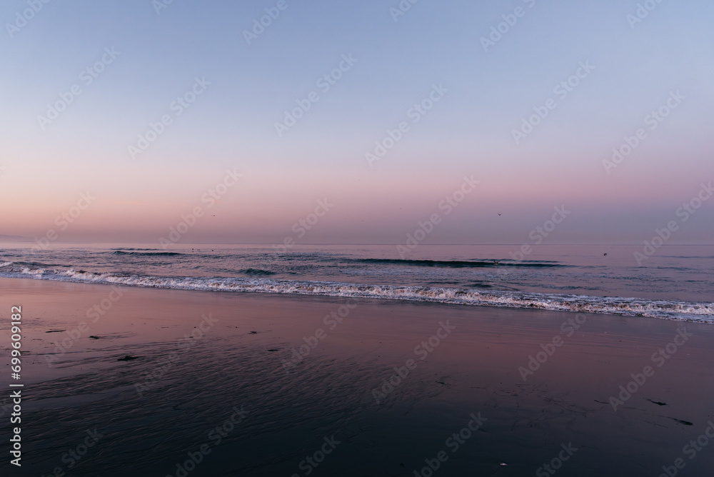 Sunrise on Santa Monica beach