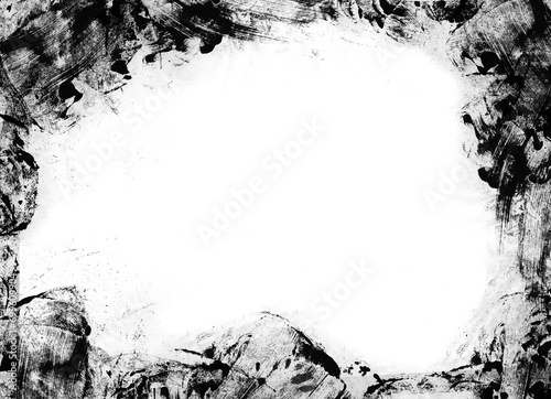 Fondo abstracto grunge con suciedad, textura marco en negro, recurso banner con efecto enmarcado. Espacio para texto o imagen.	
 photo