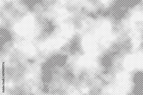 Abstract grunge halftone background. Retro comic grain pixel texture. Dots cartoon wallpaper. Pop art fading wavy gradient pattern. Vector vanishing gritty backdrop.