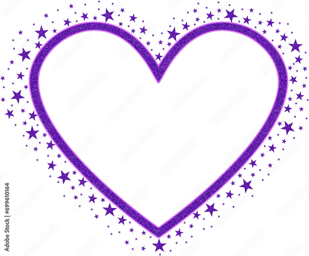 Glow Purple Love with Purple Sparkling glitter Stars #1